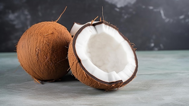 Photo of fresh coconut with white background
