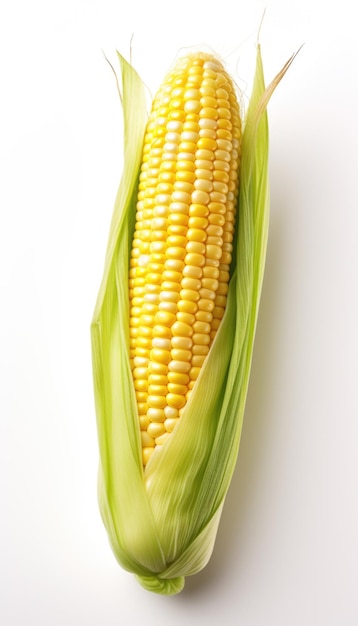 Photo of fresh corn on the cob isolated on a white background a screensaver for the phone