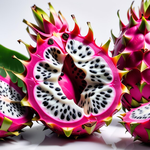 Photo photo of a fresh dragon fruit isolated on paper background