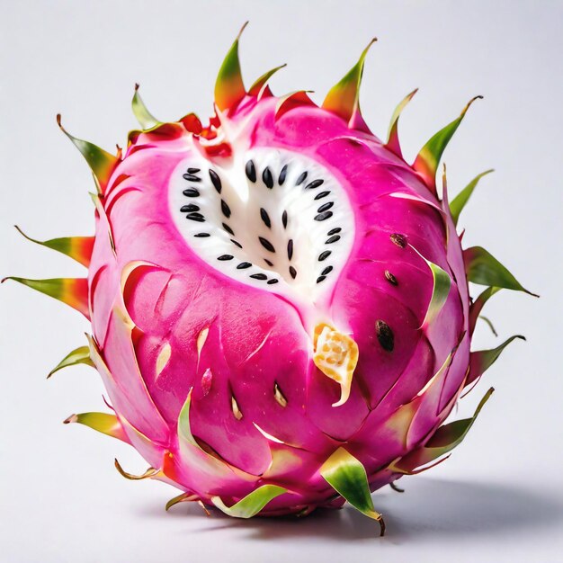 photo of a fresh dragon fruit isolated on paper background