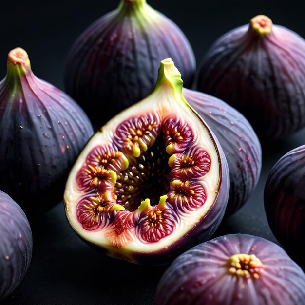 Photo photo of a fresh fig isolated on paper background