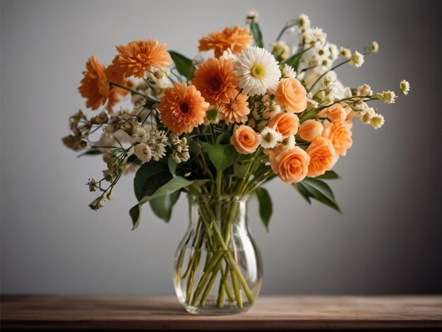 Photo fresh flowers in a vase on a light background