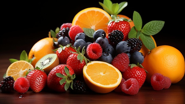 photo fresh fruits isolated on background