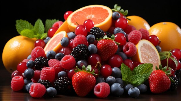 photo fresh fruits isolated on background