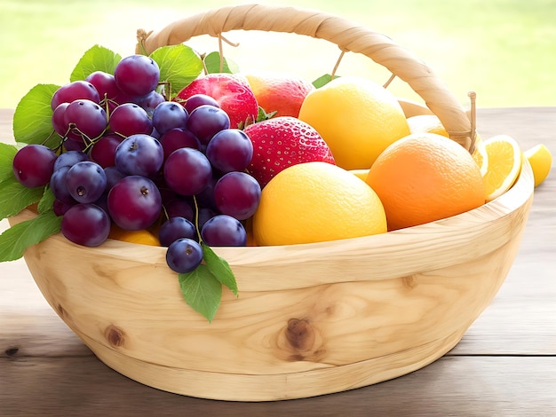 Photo fresh Fruits on a wooden background