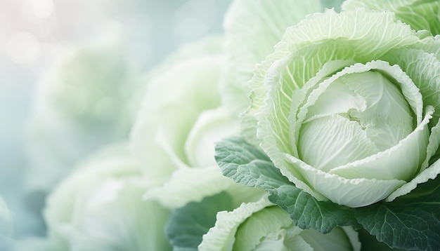 photo fresh groundcabbage in the garden generator by ai