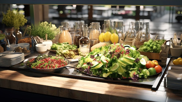 A photo of a fresh salad bar