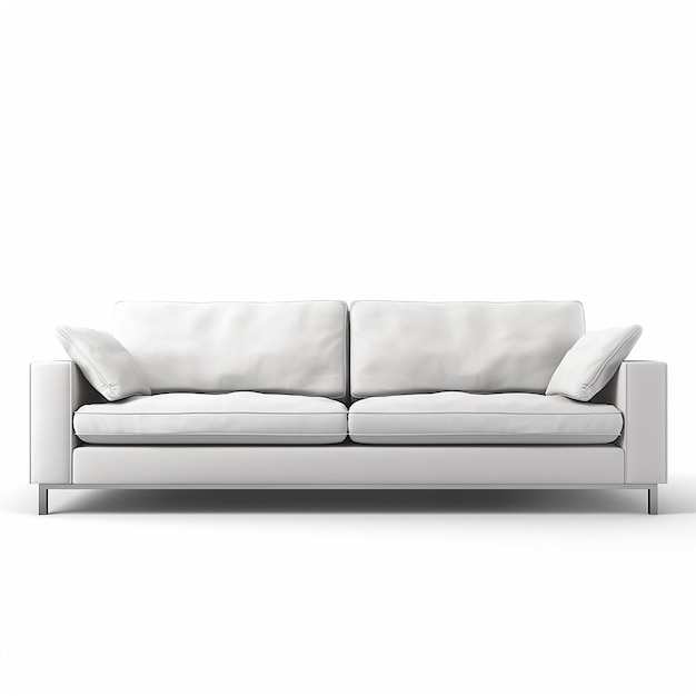 photo of fresh sofa isolated on yellow background