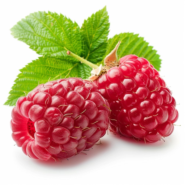 Photo photo of fresh two raspberry