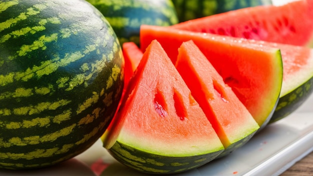 photo of a freshly cut watermelon