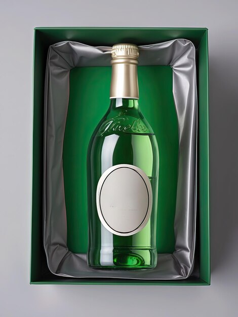 Photo photo of the front view of the glass bottle and box image