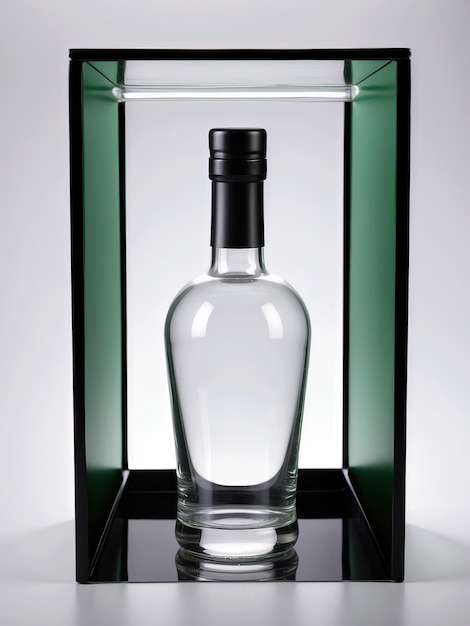 Photo photo of the front view of the glass bottle and box image