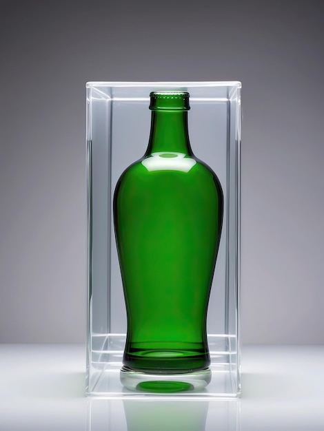 Photo photo of the front view of the glass bottle and box image