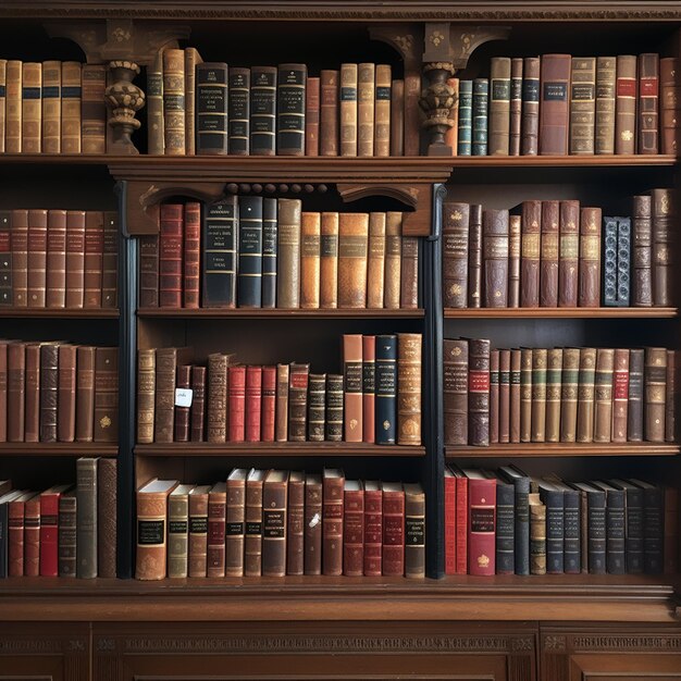 photo front view of hardback books in the library