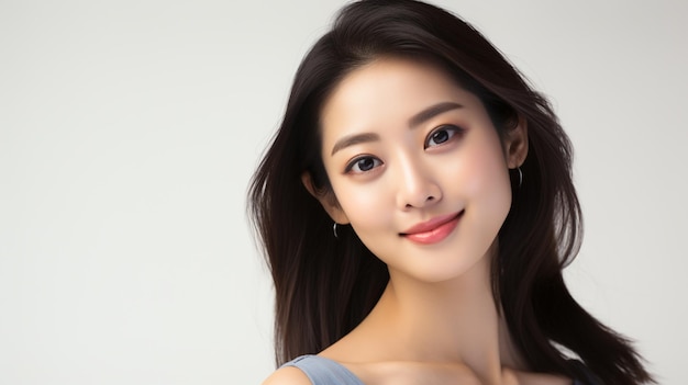 photo front view Korean woman posing in studio generated by AI