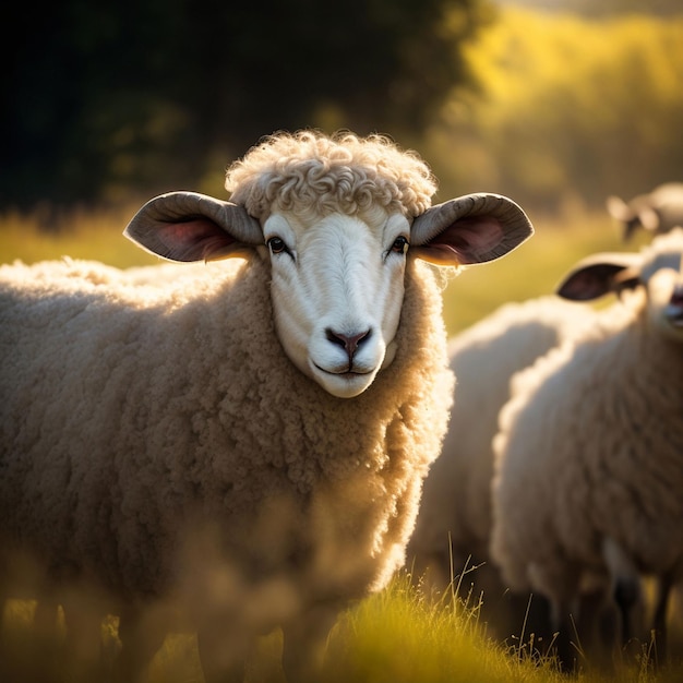 Photo front view portrait of a lamb