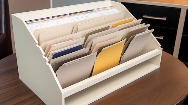 A Photo of a Functional Desk File Sorter for Categorizing Documents