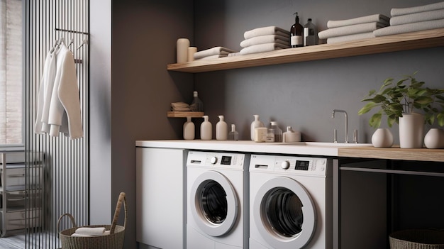 A Photo of a Functional Laundry Room in a Residential Property
