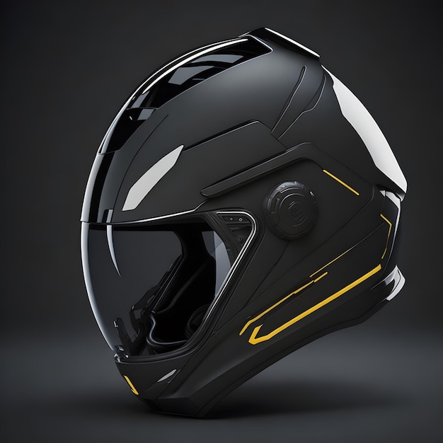 Photo a futuristic aerodynamic bike helmet with a sleek metallic finish