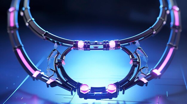 A photo of a futuristic necklace