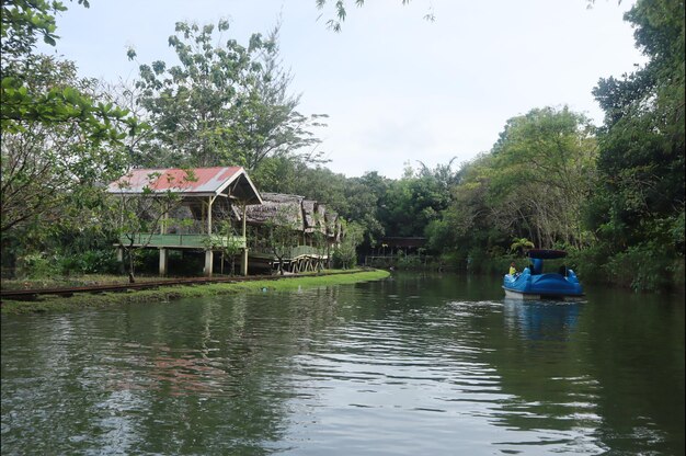 photo of the gazebo on the edge of the river in the park