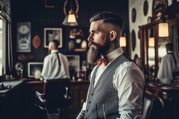 photo gentleman at the barbershop