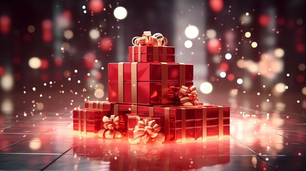 Photo a gift box with beautiful bokeh festive background Generated By Artificial Intelligence