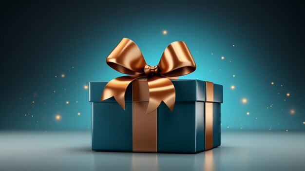 photo gift packs on a blue background generated by AI