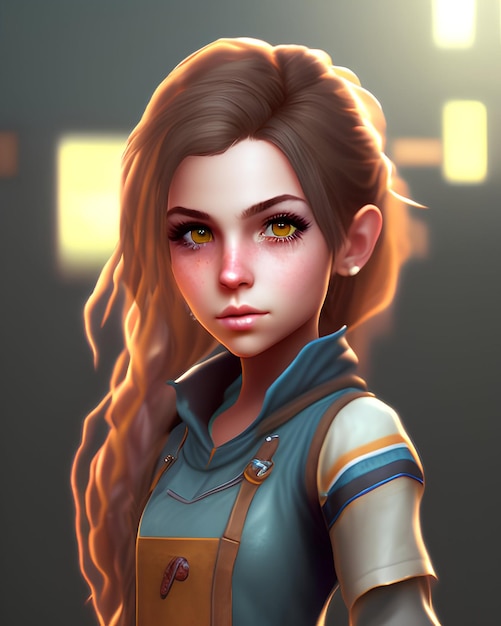 Photo a girl character from the game illustration