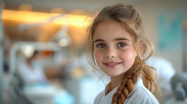 Photo photo of a girl in a medical clinic