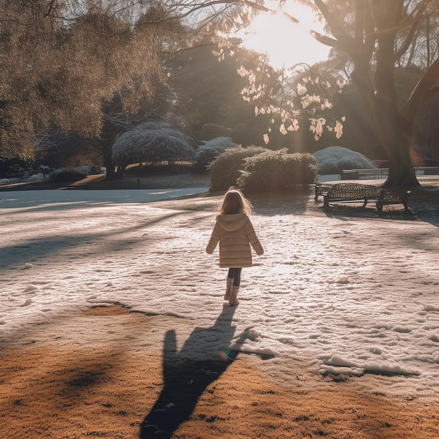 photo of girl in a park winter