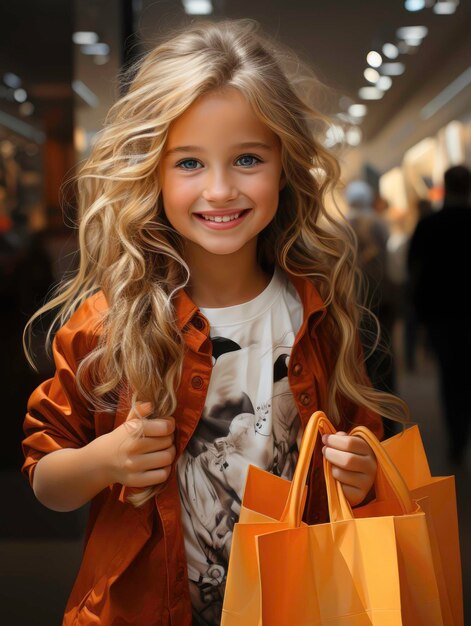 Photo of a girl in a shopping mall Generated by AI