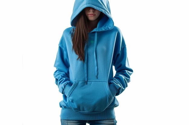 Photo photo of girl wearing isolated athletic hoodies