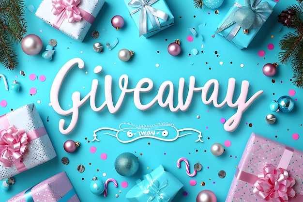 Photo of Giveaway Text With Gift Box Effect Playful and Decorative Fo for Content Creator Stream