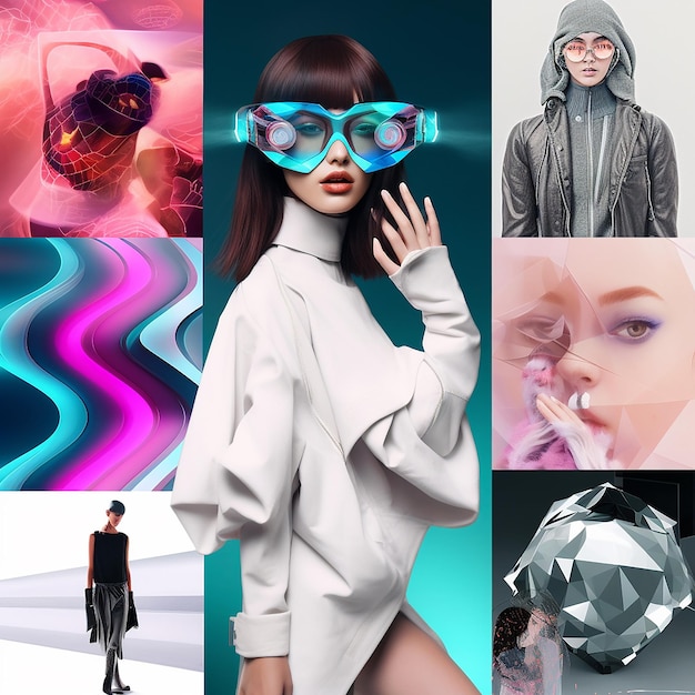 Photo glamorous fashion weeks collage womenstyle generated by ai