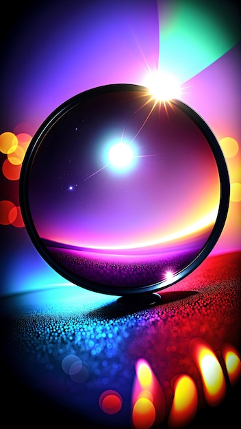 Photo of a glass bowl with a captivating light in the background