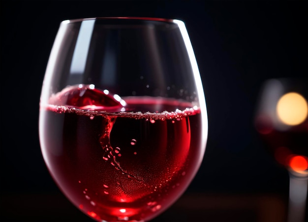 Photo of the glass with red wine