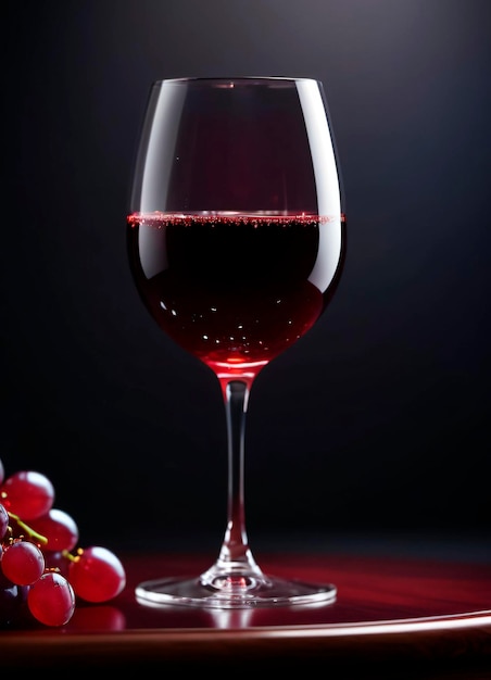 Photo of the glass with red wine