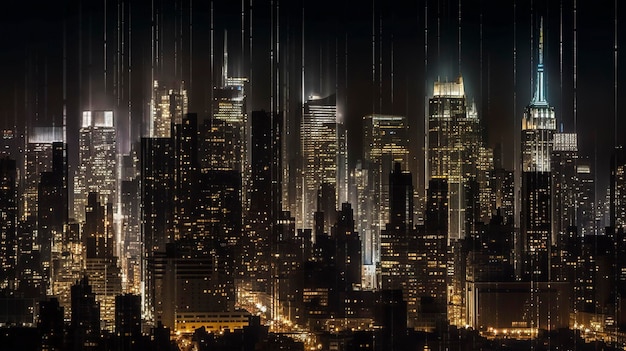 A Photo of Glittering Metropolis