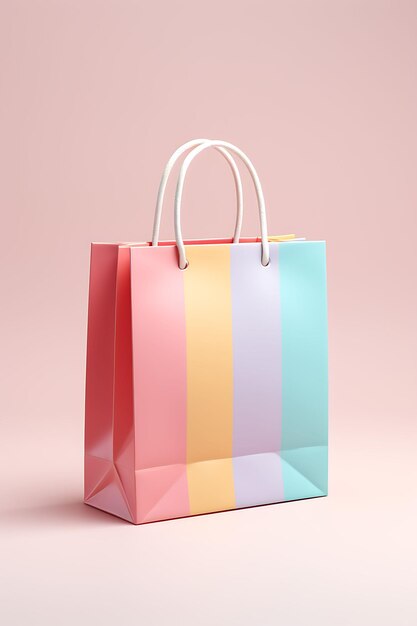 Photo of Glossy Art Paper Bag Square Shape Vibrant Colors Glossy Fini Concept Design Handcraft Art