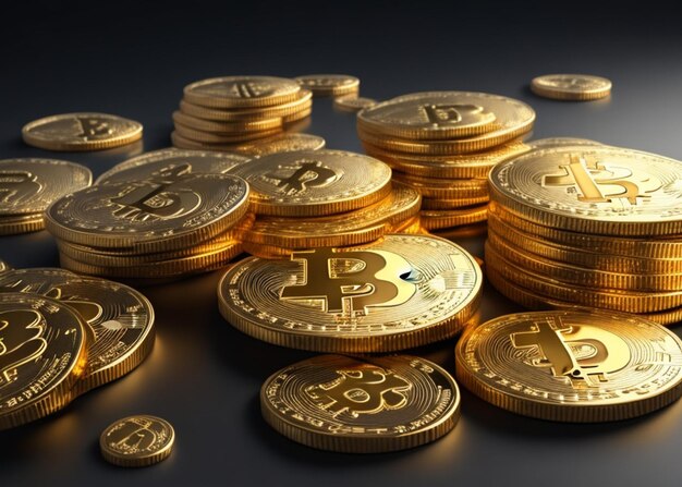 Photo a gold coin cryptocurrency background