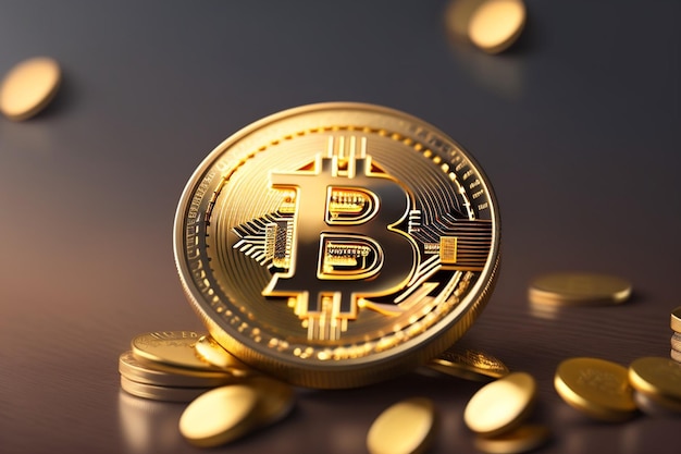 Photo a gold coin cryptocurrency background