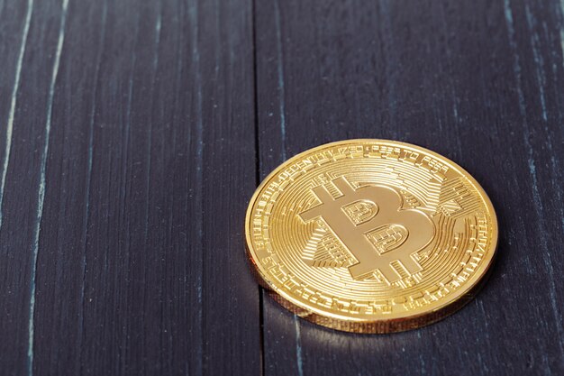 Photo photo golden bitcoin