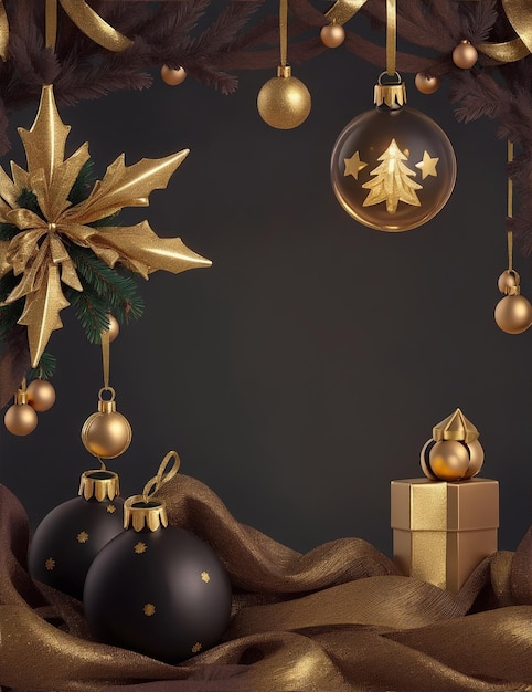 Photo golden black Christmas deco