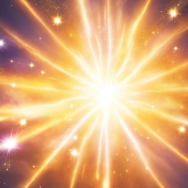 photo golden sparkle energy burst in the sky wallpaper