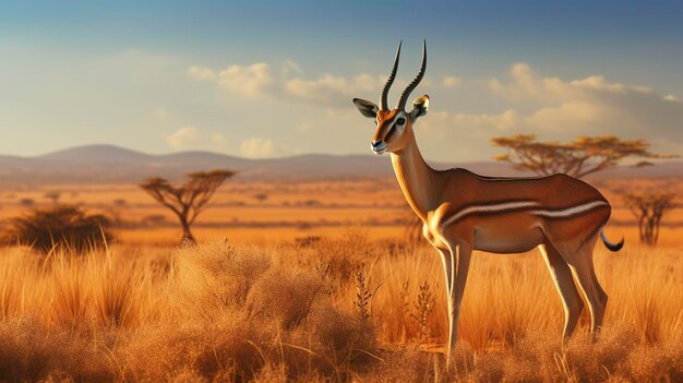 Photo a photo of a graceful gazelle on the savanna