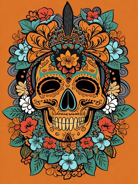 A Photo of a gradient dia de muertos poster AI Generated