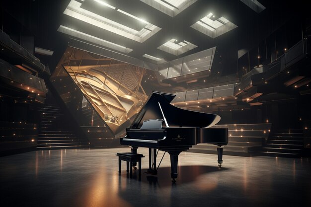 Photo photo grand piano indoors of theater place