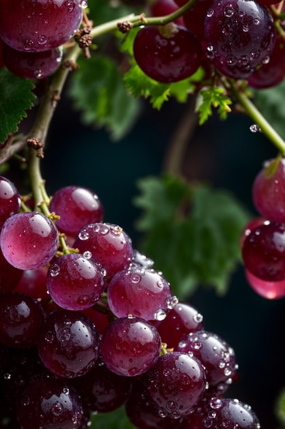 photo of grape bunch macro detail