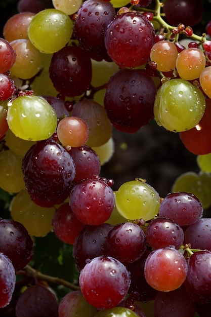 photo of grape bunch macro detail